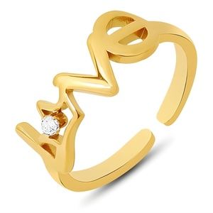 18K GOLD PLATED STAINLESS STEEL "LOVE" RING